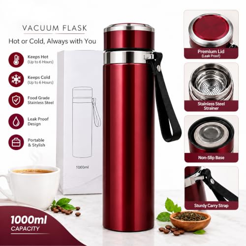 Image of 1000ml Vacuum Insulated Water Bottle,Stainless Steel Flask
