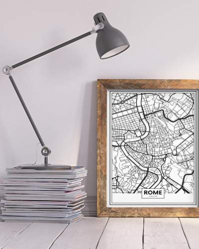 Panorama Quadro su Vetro Acrílico Mappa di Roma