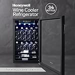 Honeywell 34 Bottle Compressor Wine Cooler Refrigerator, Large Freestanding Wine Cellar For Red, White, Champagne or Sparkling Wine, Digital Temperature Control, Stainless Steel - Image 2