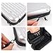 Framendino, Silver Hard Shell Cosmetics Case Carrying Bag for Toiletry Mini Cross Body with Detachable Grip Rope and Shoulder Strap Women