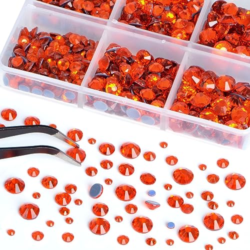 Image of Bymitel Hotfix Crystal Rhinestones Round Gems for Crafts,Mixed 6 Sizes with Wax Pencil Kit, Hyacinth 1.6-6.3mm SS4-SS30 /8000pcs