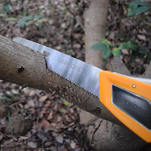 GINWORD Folding Hand Saw,10 Inches Heavy Duty Pruning Saws for Tree Trimming, Quality Sk-5 Steel, Great for Camping, Survival, Backpacking