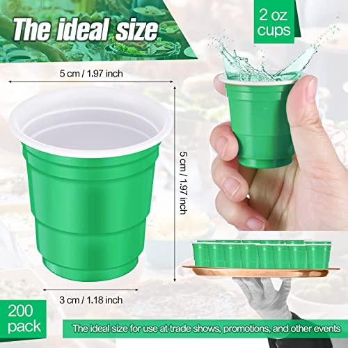 Yetene 200 Pcs Disposable 2Oz Shot Cups Shot Glasses Plastic Cups 2 Oz Party Mini Cups For Birthday Party Taste Serving Snacks Samples And Tastings (Green) #TOP1