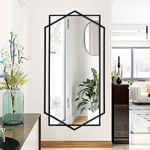Autdot Black Wall Mirror for Decor, 30"x59" Decorative Living Room