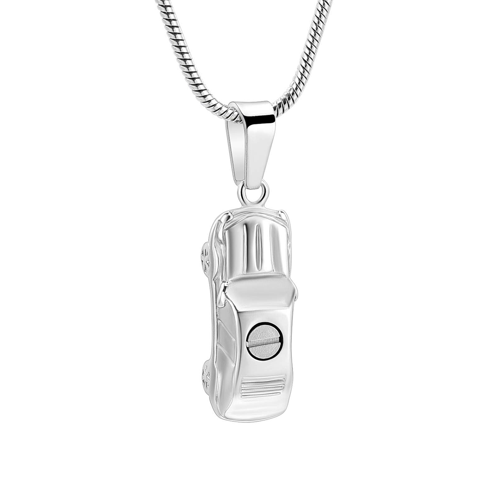 BIAIHQIE Men Cremation Jewelry Car Urn Necklace For Ashes Stainless Steel Keepsake Cremation Ashes Pendant Car Shape Memorial Gift,1