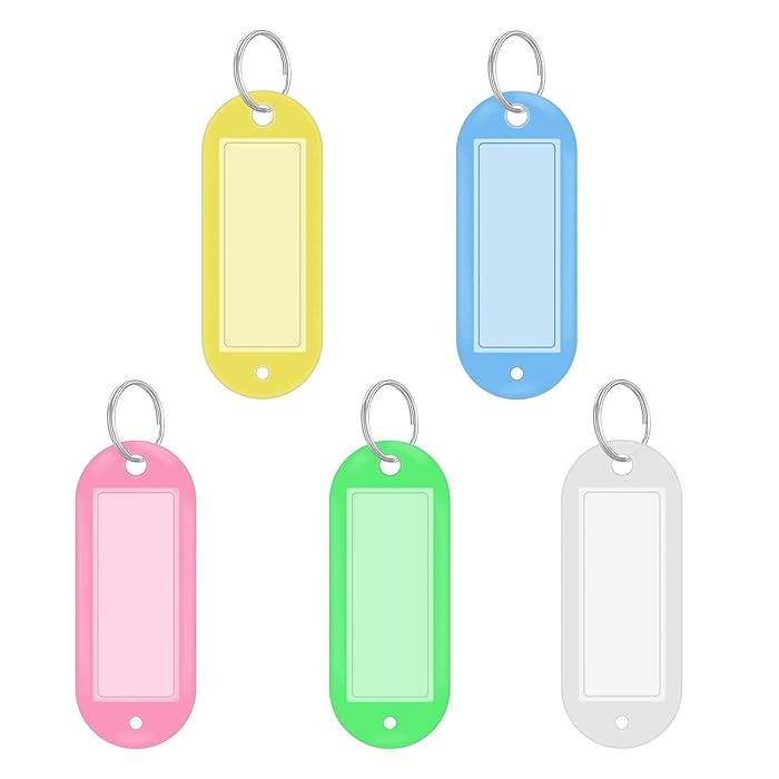 Buy FYY Plastic Key Tags,50 Pcs Key Labels with Ring and Label Window