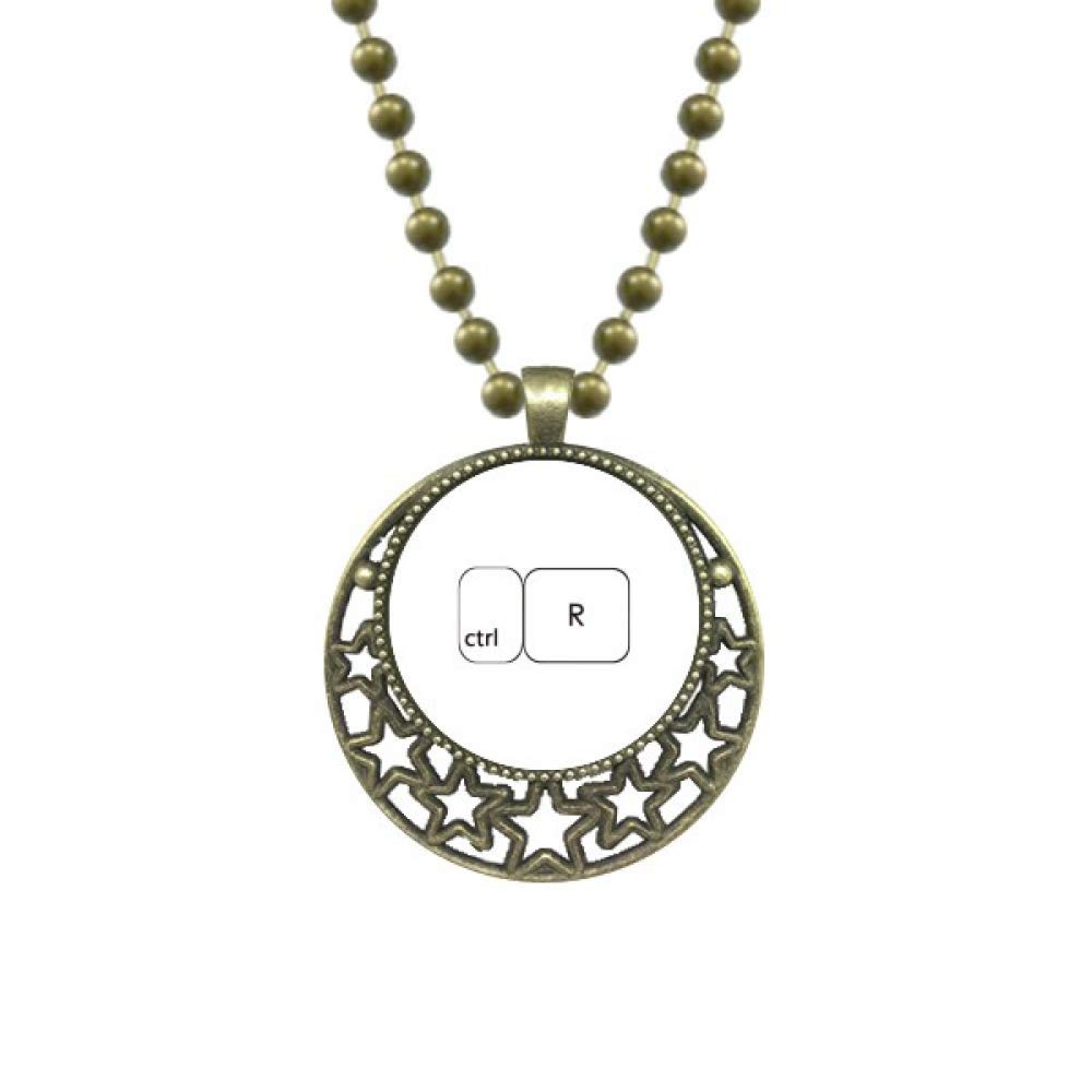 DIYthinkerKeyboard Symbol ctrl R Art Deco Gift Fashion Pendant Star Necklace Moon Chain Jewelry