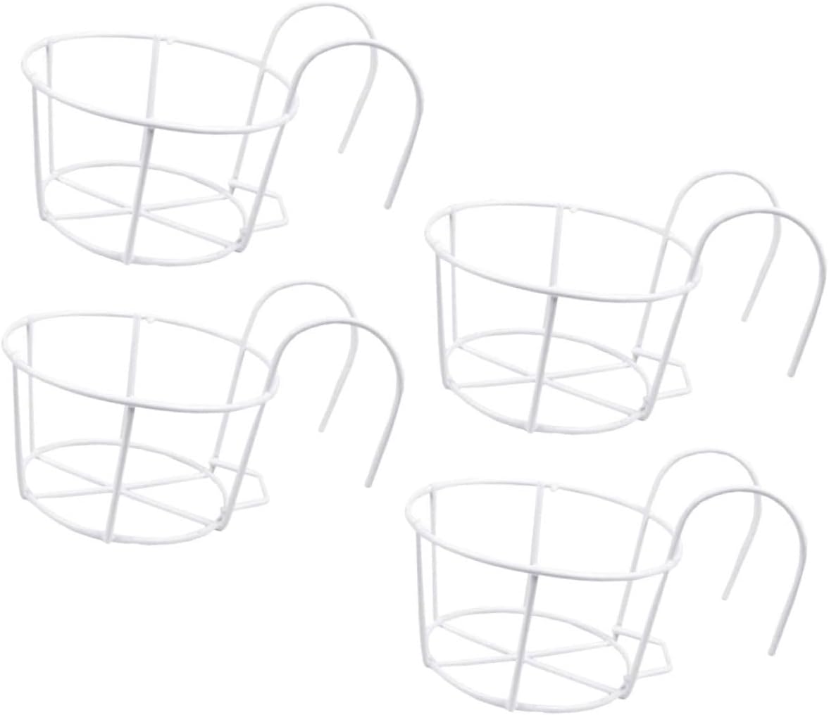 BESPORTBLE 4Pcs Balcony Plant Hanger Iron Railing Planter Holders Hanging for Outdoor Plants Design Fits Fences and Windows Easy to Clean Store