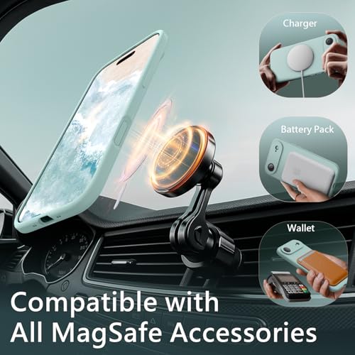 Image of FireNova Magnetic for iPhone Air Case, Compatible with MagSafe, [Integrated Silicone Camera Control Button] [Camera Protection] Microfiber Lining Phone Case for iPhone 17 Air, 6.5 inch, Mint Green