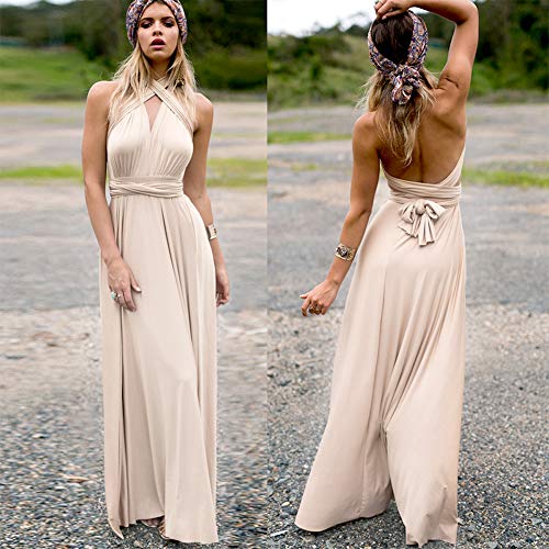 Image of Women Transformer Hi Low Evening Long Prom Dress Halter Convertible Multi Way Spaghetti Strap Wedding Cocktail Maxi Gown