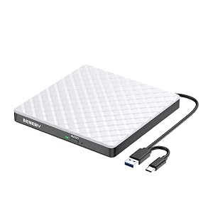 BENEWY External CD DVD Drive for Laptop USB 3 0 USB C CD Burner DVD CD ROM Drive