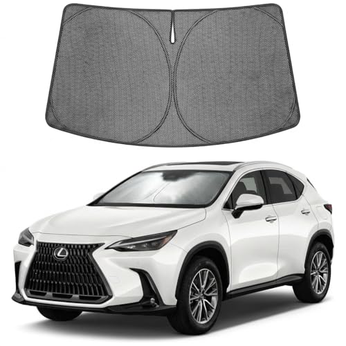 Image of Proadsy Windshield Sun Shade Custom Fit Lexus NX 2022-2026 Ice Crystal Black Front Window Sunshade UV and Heat Blocker Foldable Visor Keeps Car Cooler for Summer Parking and Daily Use