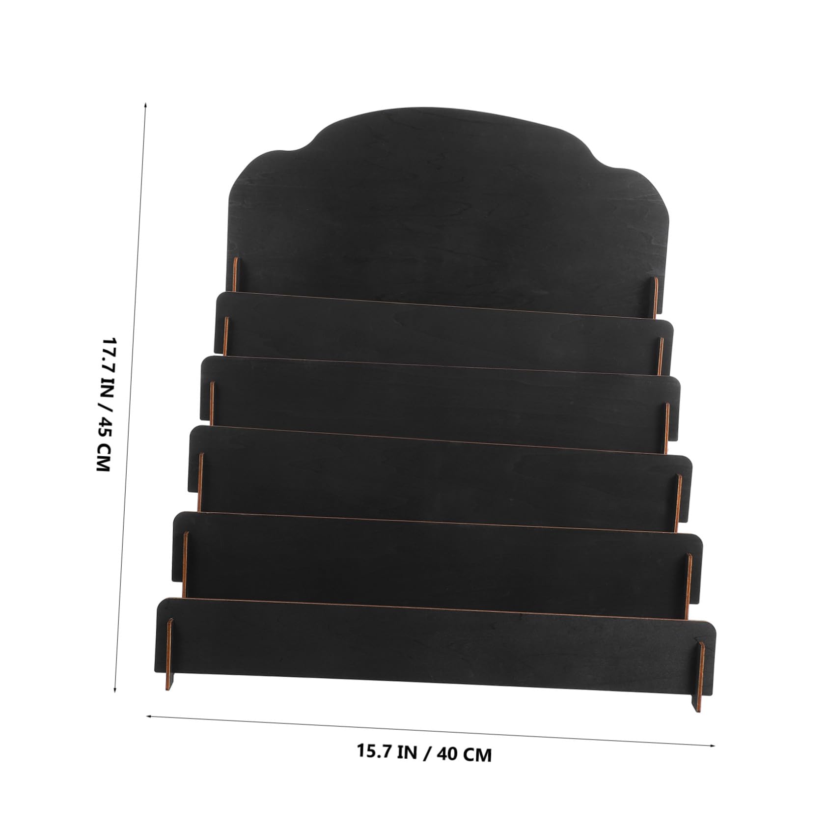 LIFKOME Expositor de Tarjetas de Madera Negro de 5 Niveles para Sobremesa