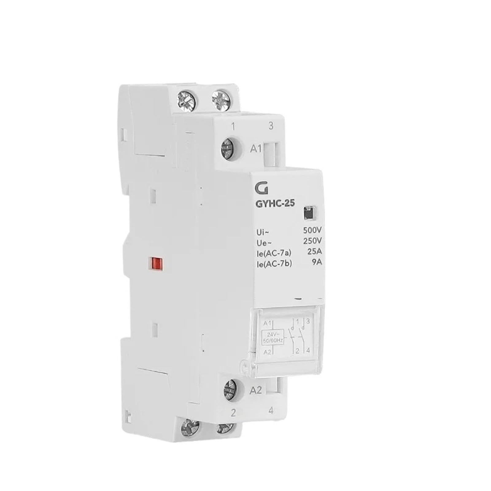 Contactor doméstico modular AC24V 48V 110V 220V 2P 25A 2NC 2NO 1NO1NC 50/60Hz(2P 25A 2NO AC24V)