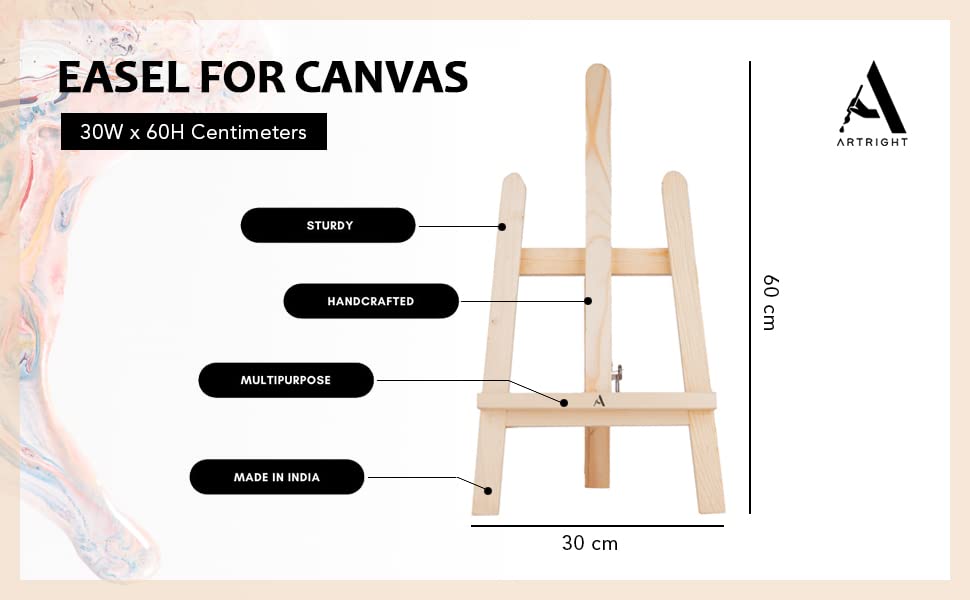 Image of Professional Painting Kit 110pcs, Combo (2 Feet Easel + Mix Paintbrush Set of 15 + Wooden Palette + 12x16 Canvas + 12x25 Paint Set + 80 A3 & A4 Mixed Media Papers & Watercolor Papers)