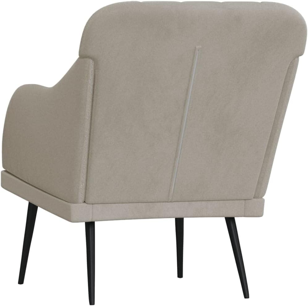 vidaXL Modern Velvet Armchair - Light Gray, Comfortable Foam Filling, Certified Safety Standard, 24.8"x29.9"x31.5" Dimensions, Robust Construction