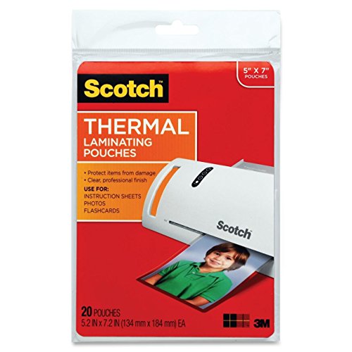 Scotch Thermal Laminating Pouches, 5 Inches x 7 Inches, 80 Pouches