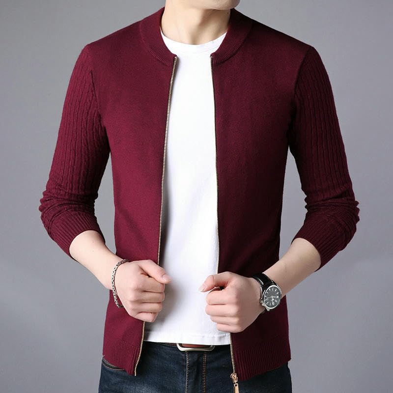 Pull homme col montant zippé chaud contre le froid hivernal - 2