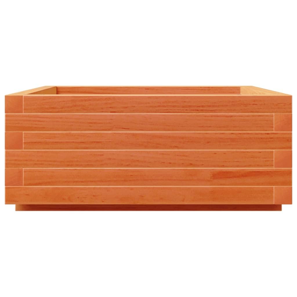 Donica na rośliny z litego drewna sosnowego, 60 x 60 x 26,5 cm, w kolorze brązowym, wytrzymała, stabilna rama do ogrodu, głęboka podwyższona grządka z dużą ilością miejsca na rośliny, ziemię, warzywa