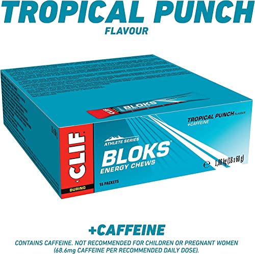 Clif Bloks Energy Chews Tropical Punch with Caffeine Sports Supplements, 60 g (Tropical - 3 Packs) - Image 4