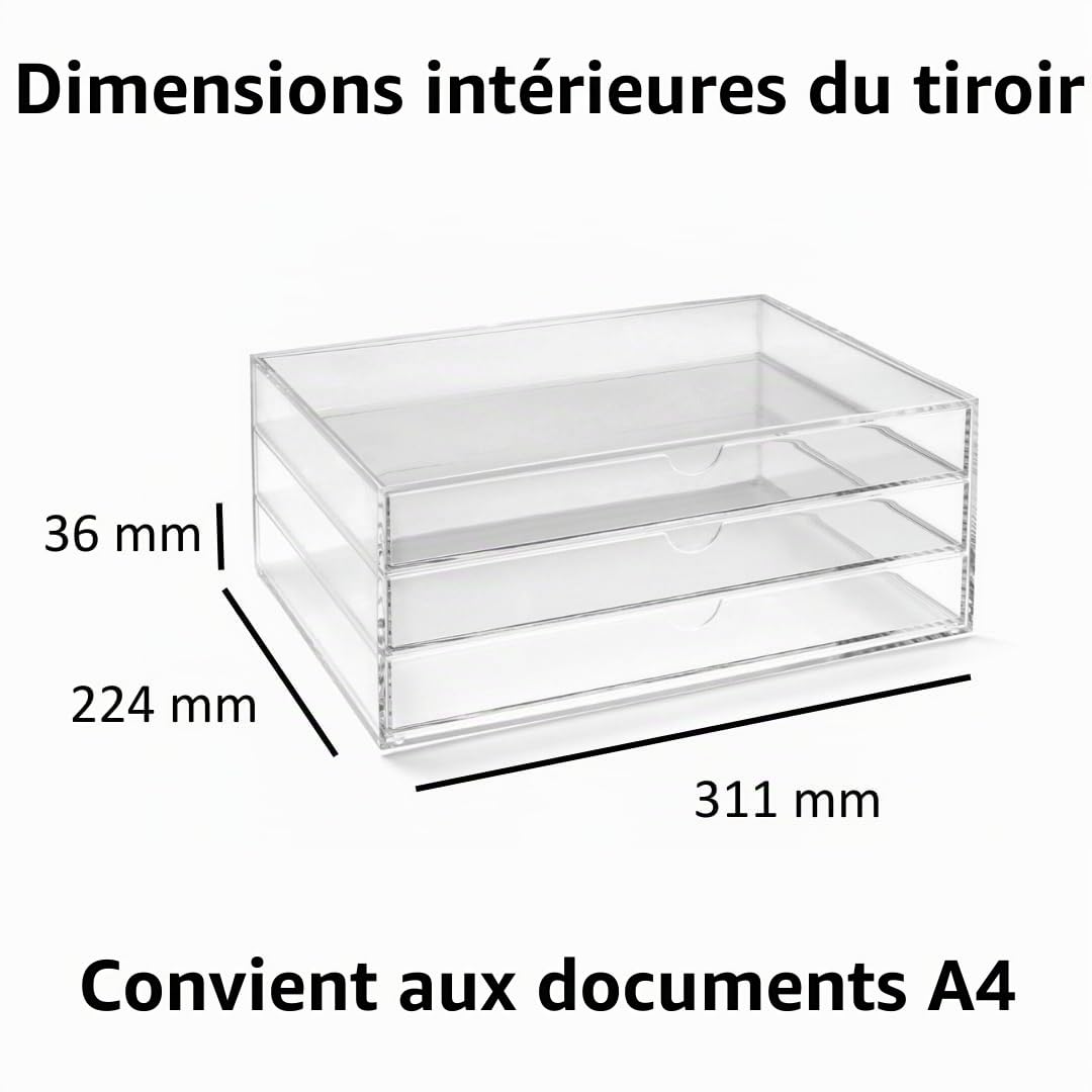 OSCO Landscape Clear Acrylic 3 Tier Sorter