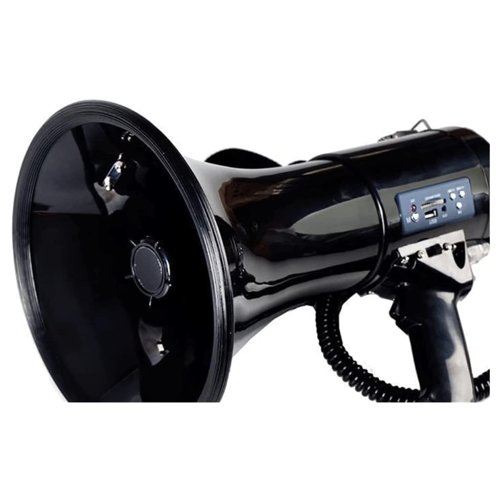 Mégaphone en plastique professionnel 25 W-50 W Distance 600 m avec sirène intégrée Bullhorn haut-parleur clair