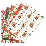 Immagine di ARKRAFT set 6 fogli carta da regalo natale natalizio formato 90 x 65 cm carta FSC confezione senza plastica (NAT17)