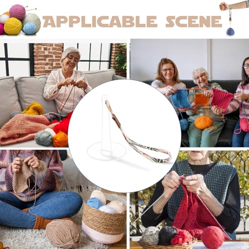 Image of Wrist Yarn Holder with Wrist Strap，Portable Yarn Holder for Crocheting on The go, Acrylic Yarn Organizer Storage Knitting Accessories, Crocheting Gift for Craft Lover