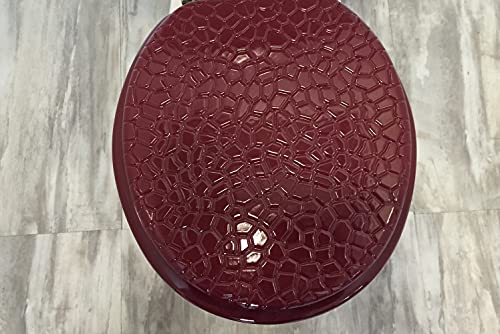 Daniel's Bath & Byound Molded Wood Round Toilet Seat Stone Burgundy