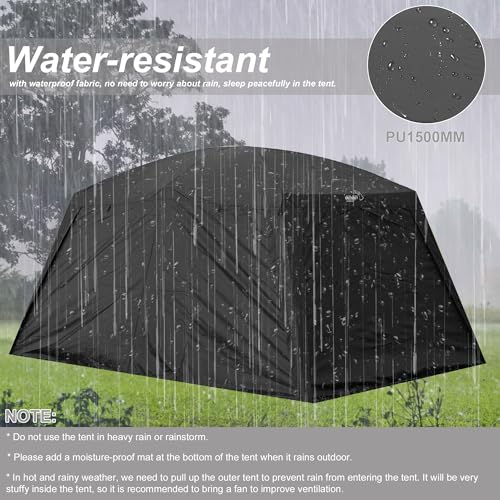 Image of Vidalido 4-6 Person Camping Tent with 3 Door 2 Room Large Family Cabin Tents, Double Layer Waterproof Portable Glamping Tent, Big Tents for Outdoor Camping Hiking and Backpacking
