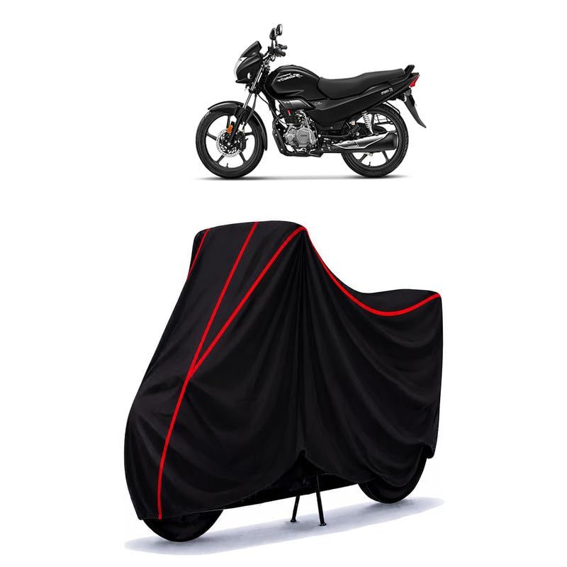 Image of Hero Super Splendor Water Resistant Bike Cover for All Motorcycles & Rain | Heavy Duty Taffeta Fabric | UV Protection, Dustproof, Scratchproof | All Weather Two Wheeler Body Cover with Elastic Bottom