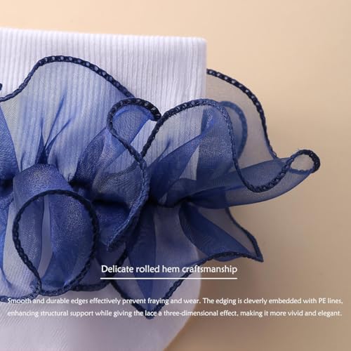 Image of Dicry Socks for Women, Big Ruffle Socks with Turn Cuff and Double Lace
