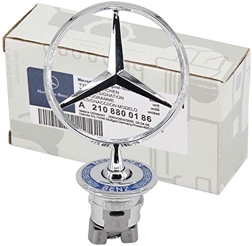 Vehicle Hood Star Emblem Badge For Mercedes Benz S Series C Series E Series W Series,Blue Laurel Wreath