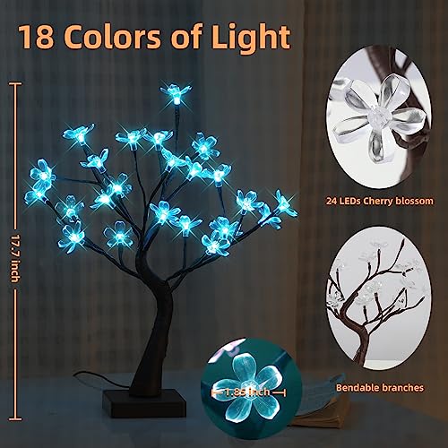 Ijg Large Cherry Blossom Tree Lamp With Remote, 18 Colors Change Rgb Table Top Lamp Bonsai Tree Lights Flower Lamp Battery Operated Or Usb Power For Home Decoration Night Lights #TOP4