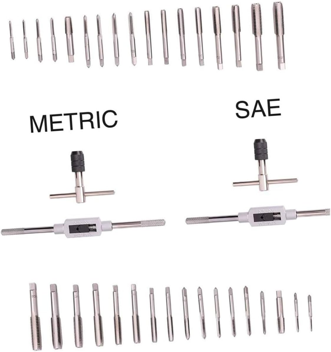 Vaguelly 110pcs Metric Steel Tap and Die Set with Handle Wrench, Threading Tool Kit for Repairing Screws and Bolts, Portable Tool Case for Precision Thread Cutting and Maintenance