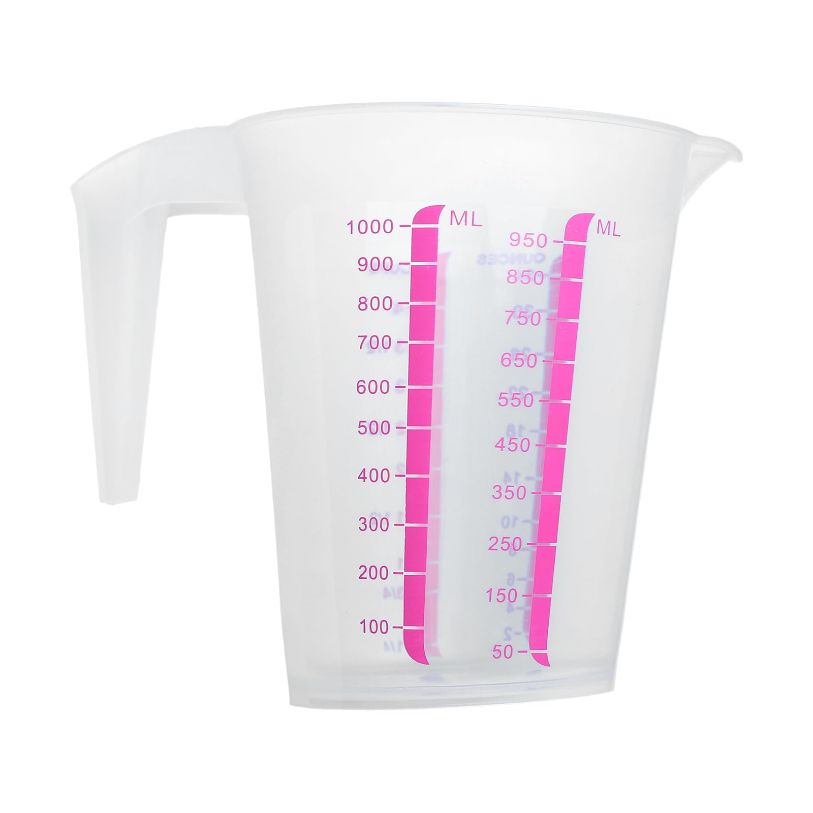 TiaoBug Clear Plastic Measuring Cups Graduated Liquid and Dry Measuring Jugs with Handle and Spout for Laboratory Kitchen Cooking Baking 1000ML Clear B 1000ML