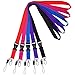 Office Lanyard, Wisdompro 5pcs 23" Polyester Neck Strap with Oval Clasp & Detachable Buckle for Phones, Camera, iPod, USB, Key, Keychain, ID Name Tag Badge Holder-(Purple Red Hotpink Blue Black)