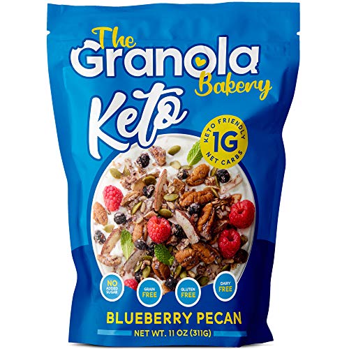 The Granola Bakery Keto Granola | Low Carb Keto Cereal | 1g Net Carb | Low Sugar, Keto Nut Granola | Small Batch, Hand Crafted | Blueberry Pecan, 11 Ounces