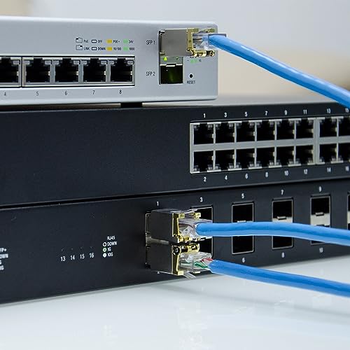 Image of 1.25G SFP-T Transceiver, 1000Base-T RJ45 Copper Module SFP, for Cisco GLC-T /SFP-GE-T, Ubiquiti, Netgear, D-Link, Supermicro, TP-Link, Meraki and Other Open Switch, up to 100m