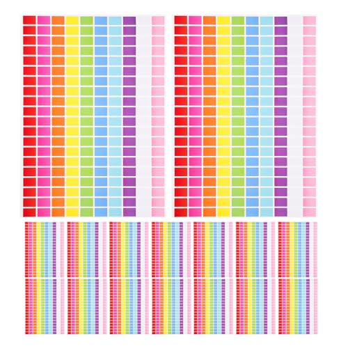 BUTIFULSIC 25シート カラーコード ラベル ステッカー - カラフルな長方形タグ。在庫ファイル分類、郵送、スク ブック、生徒の教室整理に。