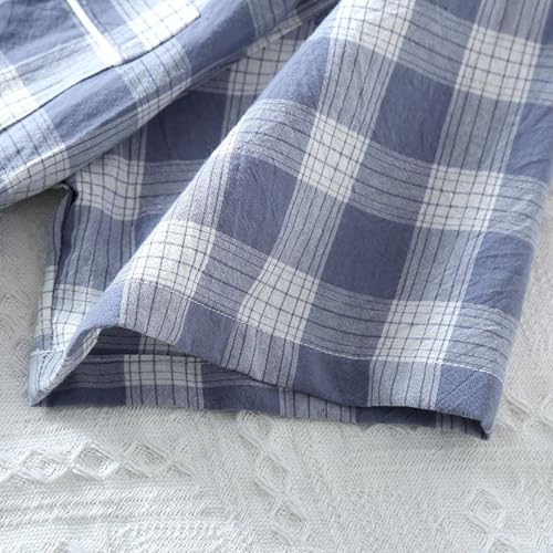 Men's Cotton Pjs Top Soft Sleepwear Short Sleeve V Neck Button Comfy Breathable Spring Trendy Loungewear2