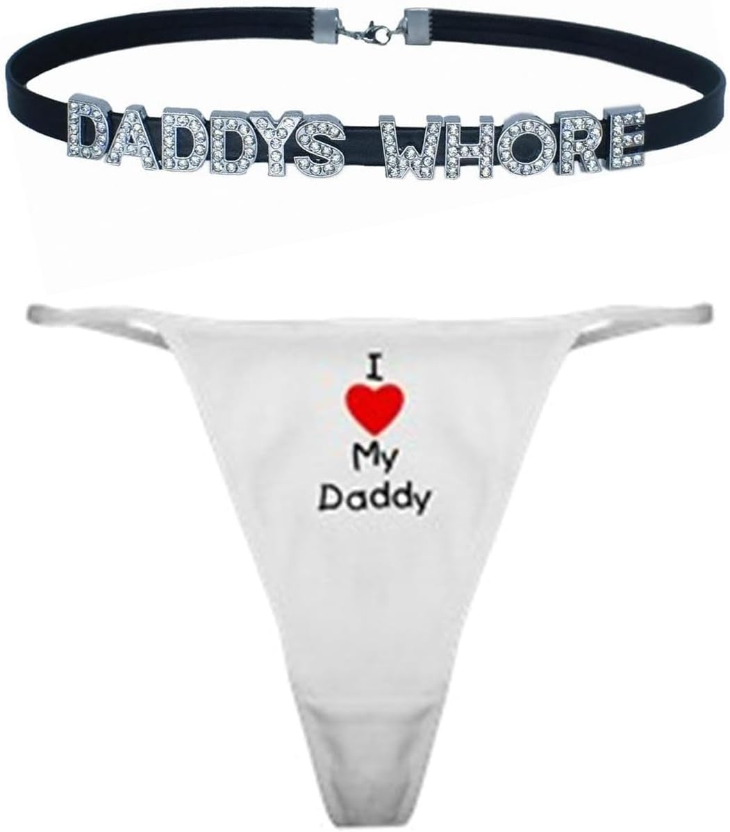 Rhomba 3 Pcs Black Daddy Lingerie Choker Necklaces For Women,Sexy Adult Collars Chokers For Couples,Dad Cosplay Fun Game Accessories Jewelry For Honey Princess Valentine's Day Date