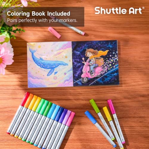 Image of Shuttle Art 26 Colors Brush Tip Acrylic Paint Markers