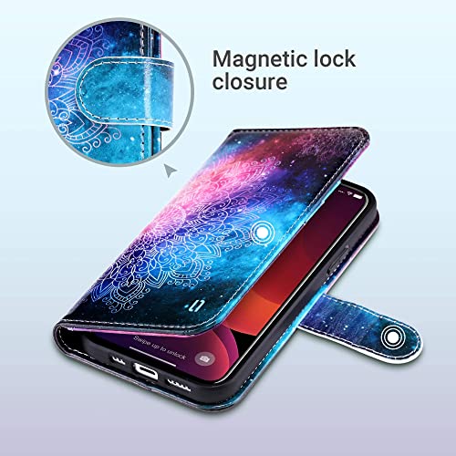 Ulak Compatible With Iphone 12 Wallet Case For Women, Premium Pu Leather Iphone 12 Pro Flip Cover With Card Holder, Wrist Strap, Kickstand Shockproof Phone Case For Iphone 12/12 Pro 6.1, Mandala #TOP4