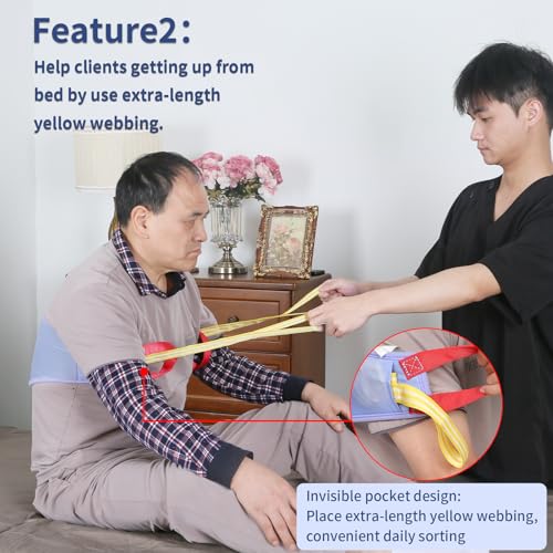 Image of Transfer Sling for Elderly /Disabled,Transfer Belt with Handles,Easy Transfer Belts for Lifting Seniors,Safely Move from Bed and Wheelchair, Patient Care Lifting Sling