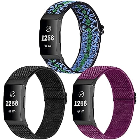 WNIPH Compatible with Fitbit Charge 3 Strap / Fitbit Charge 4 Strap,Adjustable Classic Elastic Nylon Replacement Sport Wristband for Fitbit Charge 3/Fitbit Charge 4 Women and Men Cover