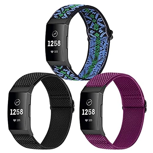 WNIPH Elastisk nylon kompatibel med Fitbit Charge 4-armband/Fitbit Charge 3-armband/Charge 4 SE-/Charge 3 SE-klockarmband, justerbart stretchigt sportarmband, ersättningsarmband för kvinnor och män