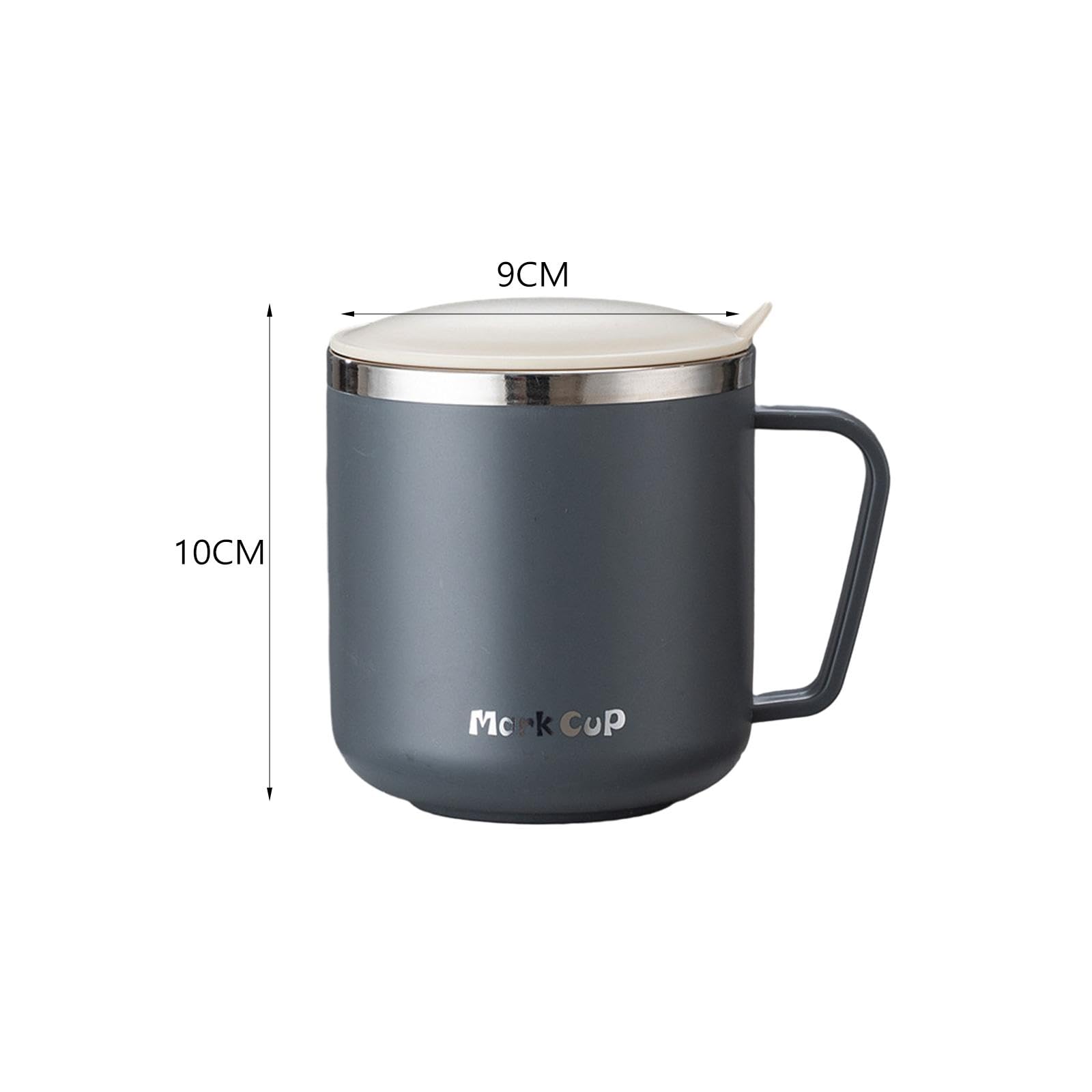 4 Tazas de Café Isotérmicas de Acero Inoxidable de 400 Ml, Anti-Quemaduras, con Tapa Y Asa, Ideales para Barbacoas Y Picnics.