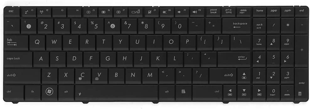 Image of Wefly Laptop Keyboard Compatible for Asus X54C X54H n53 k54l x55 x55u x55a x54c x54h x54hy x54xb x55vd x55c r500 f55 f75 Series Laptop Black