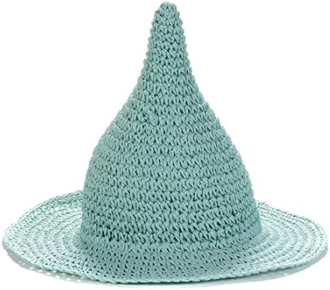 Christmas Party Mini Witch Hat, Baby Light Blue Cute Spire Straw Hat, Sun Hat, Kids Summer Beach Handcraft Hat